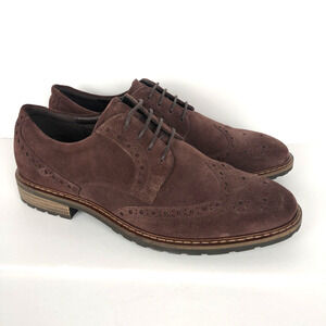 ECCO Vitrus I Wingtip Oxford Burgundy Suede Shoes EU 43 Size 9-9.5‎ US Excellent